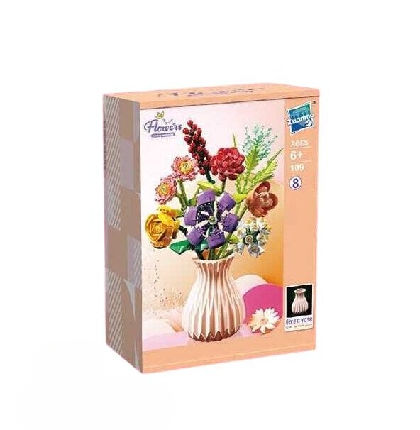 Конструктор ТехноК 109-8 Ваза з квітами Flowers Building Block 8 квітів в коробці 724 дет. (3235156828)