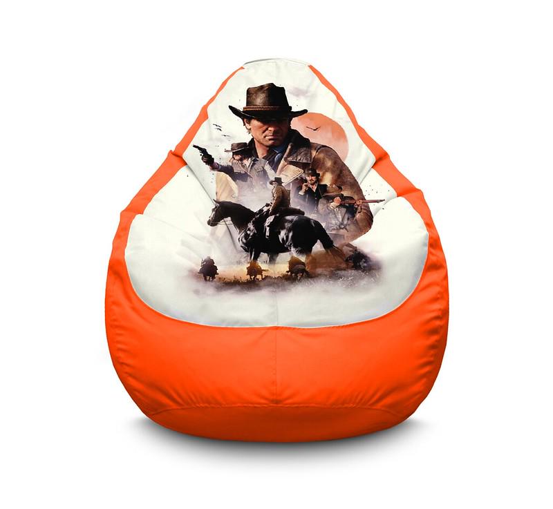 Крісло мішок iPuff RDR 2 Collage Оксфорд XL 80x110 см Помаранчевий