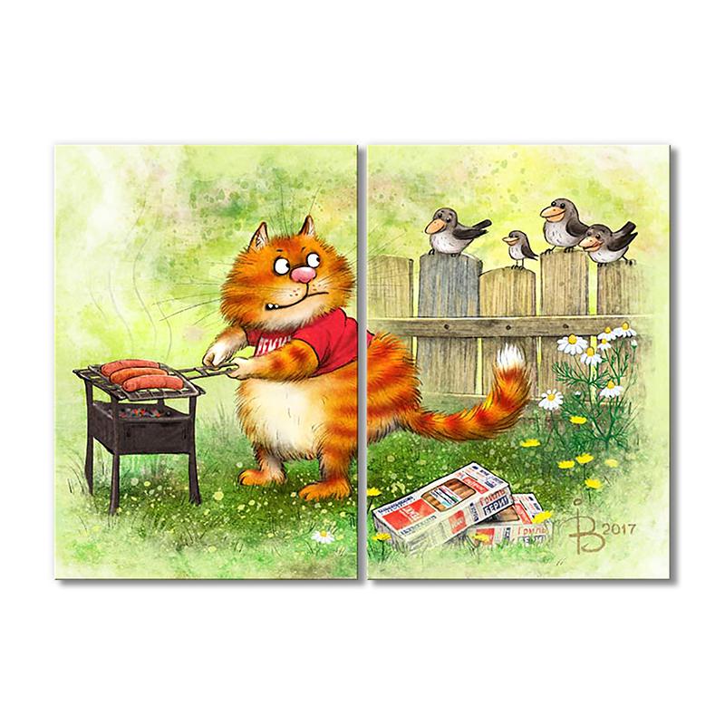 Модульная картина Майский шашлычок 2 модуля 90x135 см