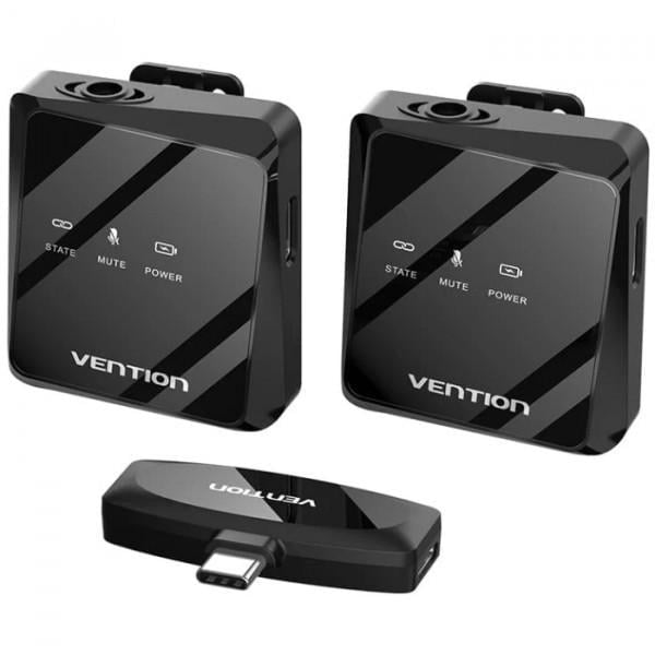 Микрофон-петличка Vention USB-C беспроводной Черный (617620)