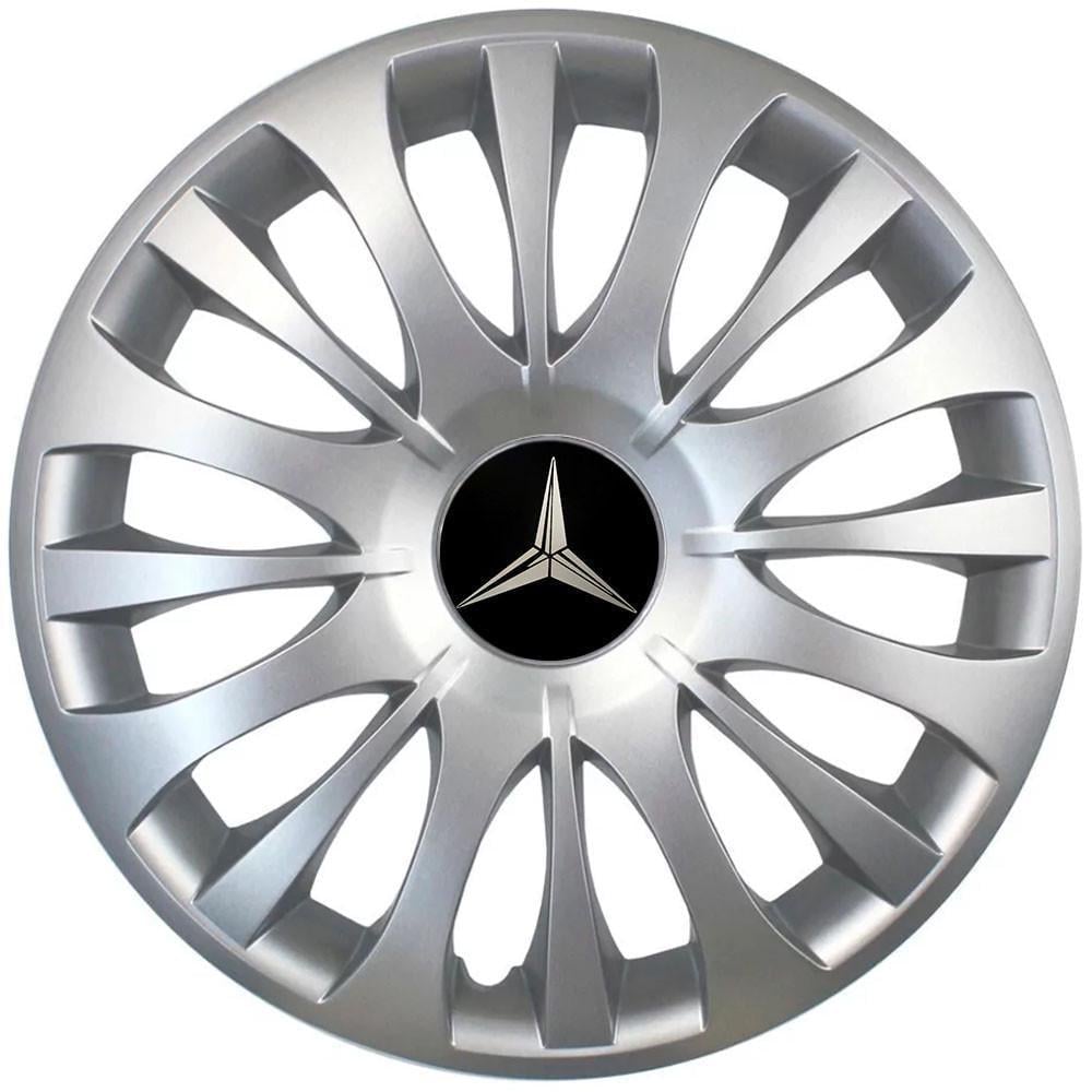 Ковпаки SJS 329 з логотипом Mercedes-Benz R15 4 шт. Сріблястий (2654558620)