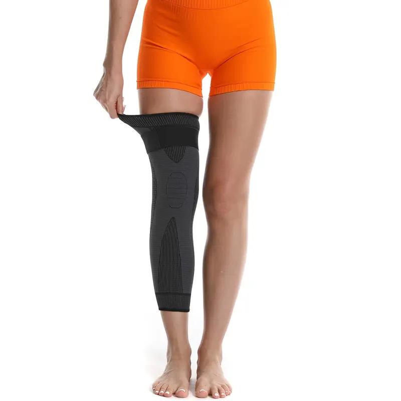 Наколінник подовжений еластичний з ременем на липучці Чорний (2536406489) - фото 7