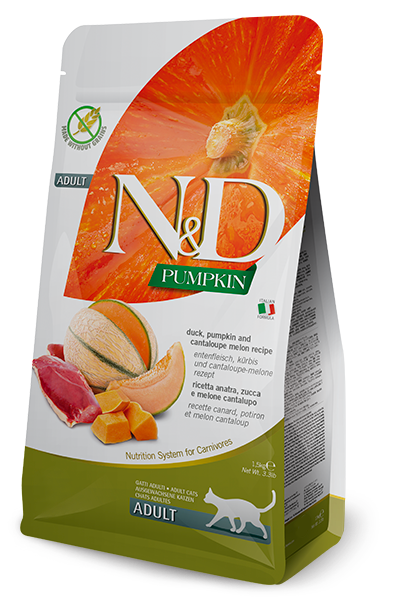 Корм беззерновой сухой Farmina N&D Cat Pumpkin Duck&Cantaloupe для взрослых кошек с уткой и тыквой 1,5 кг