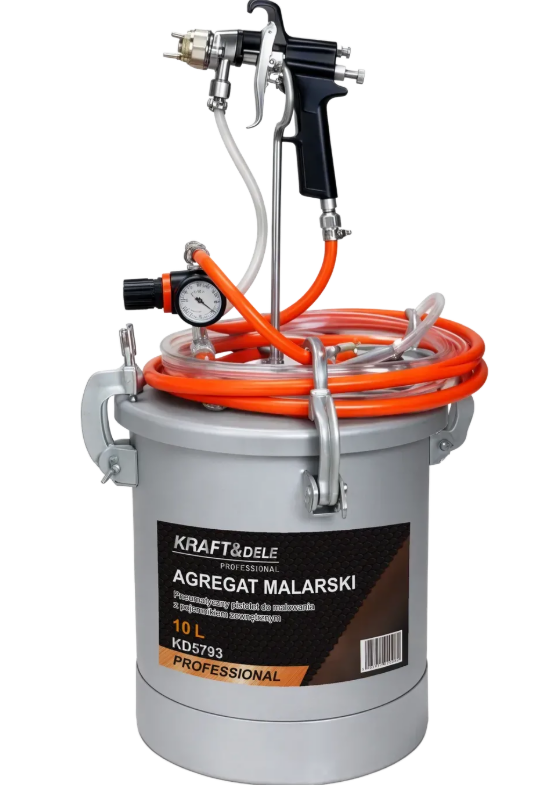 Станция окрасочная пневматическая Kraft&Dele KD5793 бак 10 л сопло 2,0 мм шланги 2,9 м (35014989)