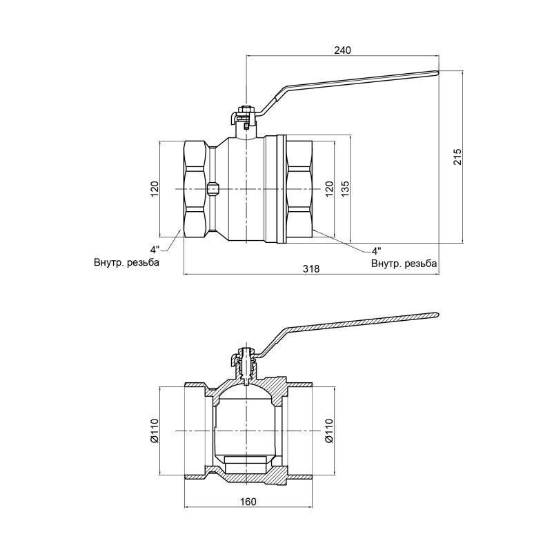 Кран шаровой SD Plus 4" ВР для воды (SD600W100) - фото 2