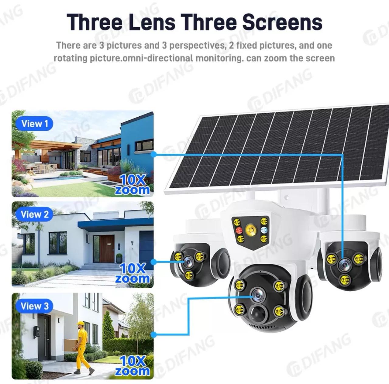 Камера відеоспостереження зовнішня 4G SIM 3-об'єктивна потрійна 12MP (2700745337) - фото 3 Камера відеоспостереження зовнішня 4G SIM 3-об'єктивна потрійна 12MP (2700745337) - фото 3