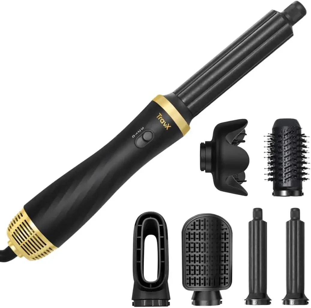 Мультистайлер TravX Airstyler 6в1 расческа/щетка для завивки/фен с диффузором/плойка 65 000 об/мин (2903633083)