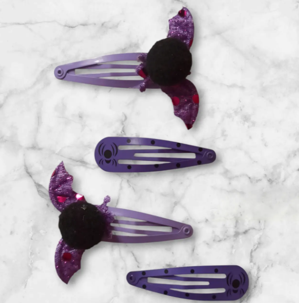 Заколки на Хелловін з принтом Кажани One size Фіолетово-чорний (703147/1) - фото 2