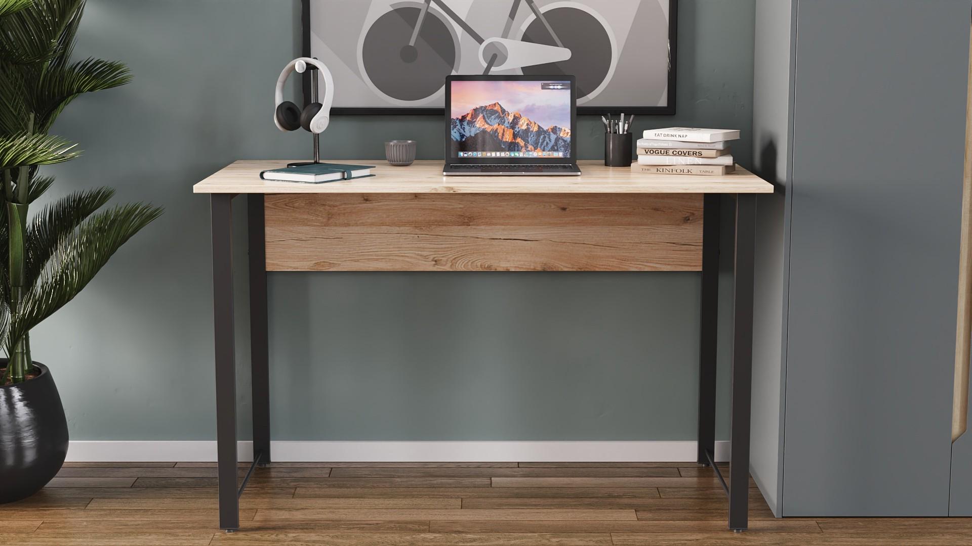 Комп'ютерний стіл Ferrum-decor Курт ДСП 16 мм 75x140x70 см Чорний/Дуб Сан-Маріно (FRD-103945) - фото 4 Комп'ютерний стіл Ferrum-decor Курт ДСП 16 мм 75x140x70 см Чорний/Дуб Сан-Маріно (FRD-103945) - фото 4