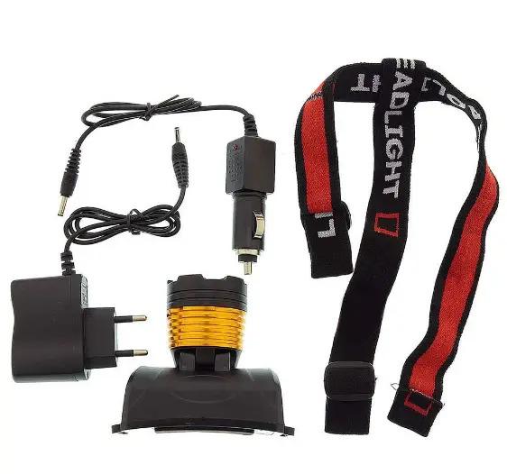 Ліхтар налобний X Balog BL-6968-T6 світлодіодний ручний акумуляторний з зумом на 3 режими Чорний (6968I)