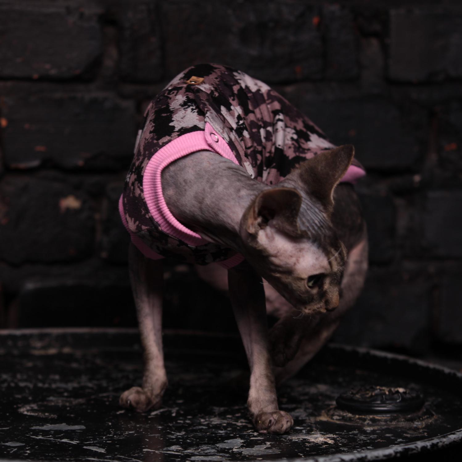 Майка для кошек без рукава Style Pets XXL Camo pink (445XXL) - фото 6