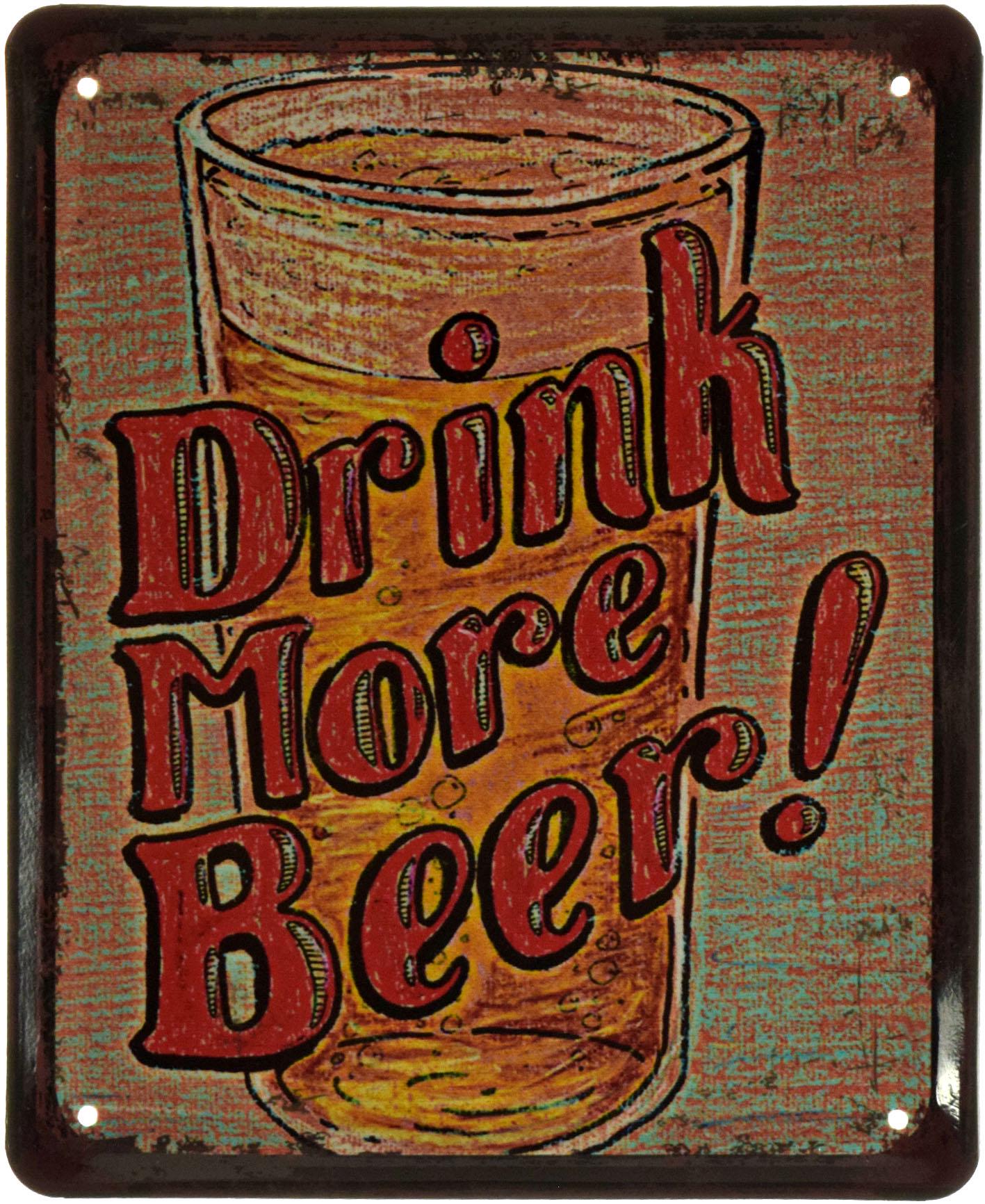 Табличка металева Пийте Більше Пива!/Drink More Beer! 18x22 см