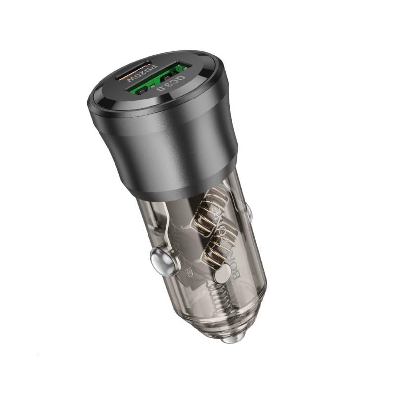 Зарядное устройство для телефонов автомобильный Borofone BZ25 Journey PD38W 1C1A Transparent Black (26412)