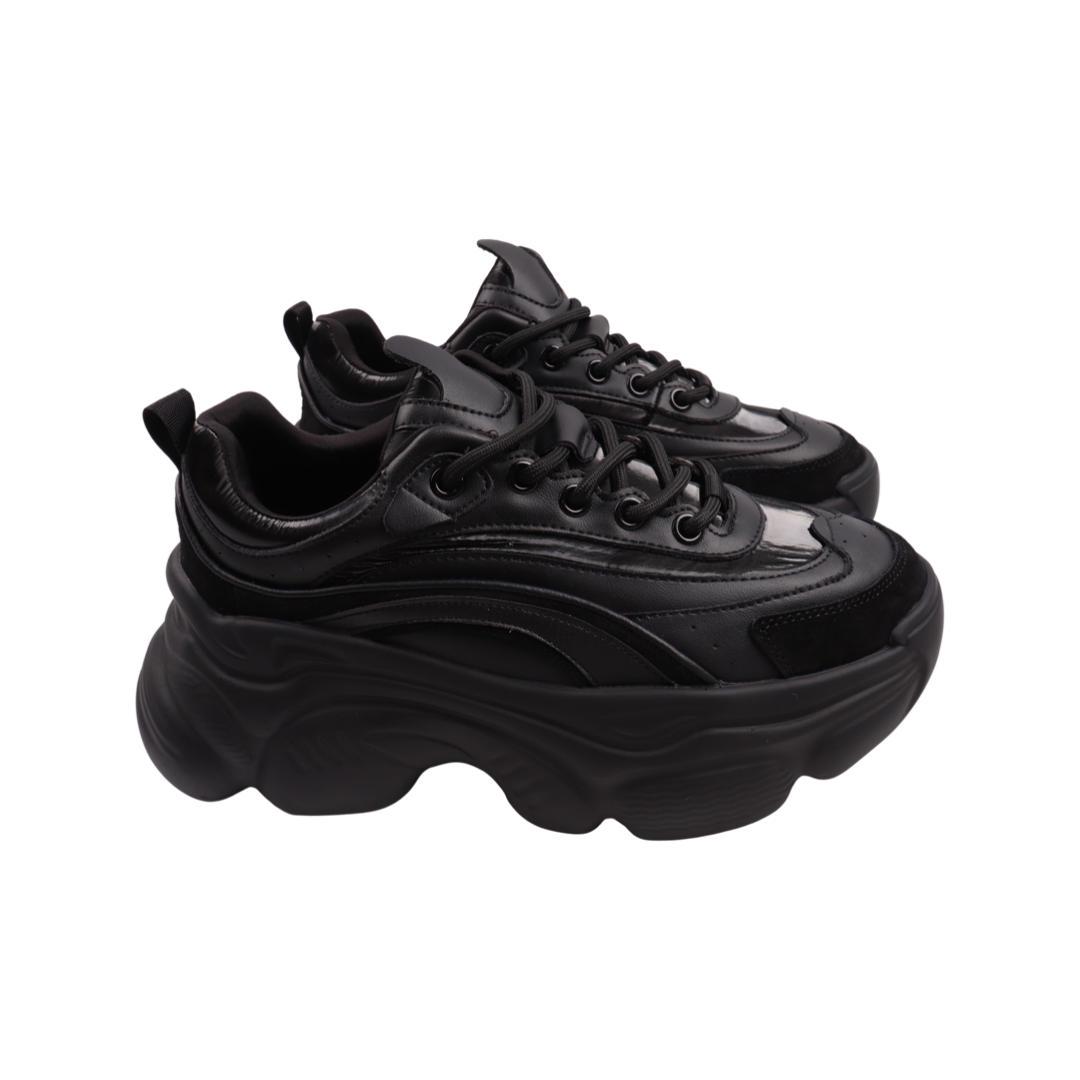 Кроссовки женские Melanda из кожи р. 37 Черный (63-22DK)