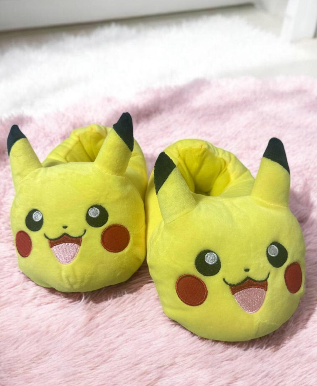 Тапочки детские плюшевые Пикачу р. 27-32 Желтый