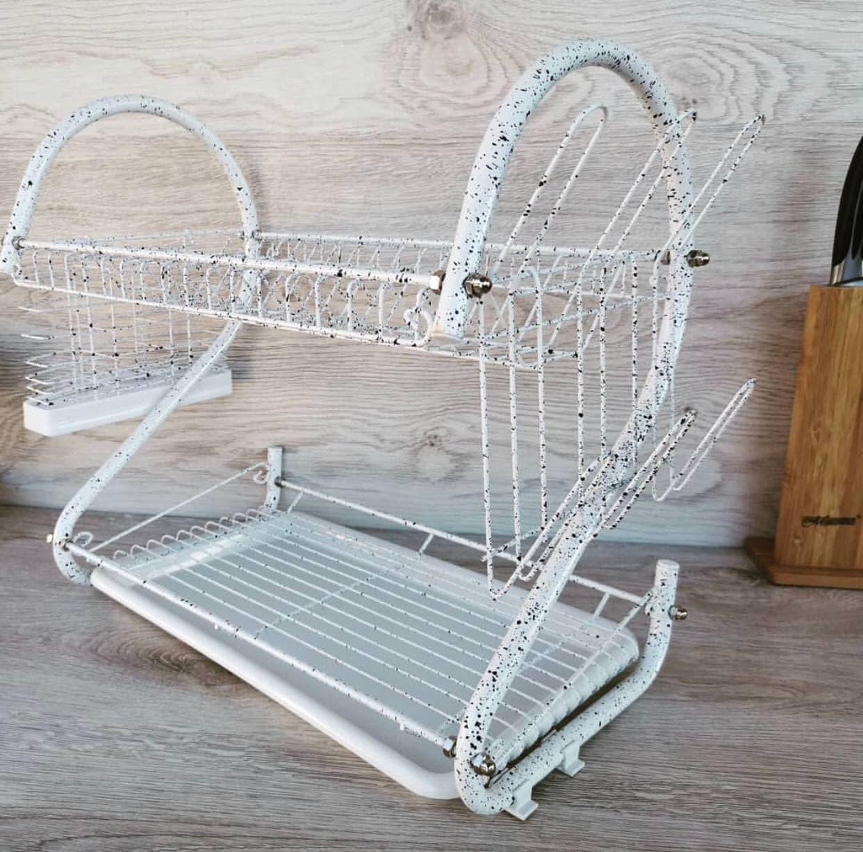 Сушарка для посуду настільна Edenberg EB-2109M мармурове покриття Білий (2530556592) - фото 2