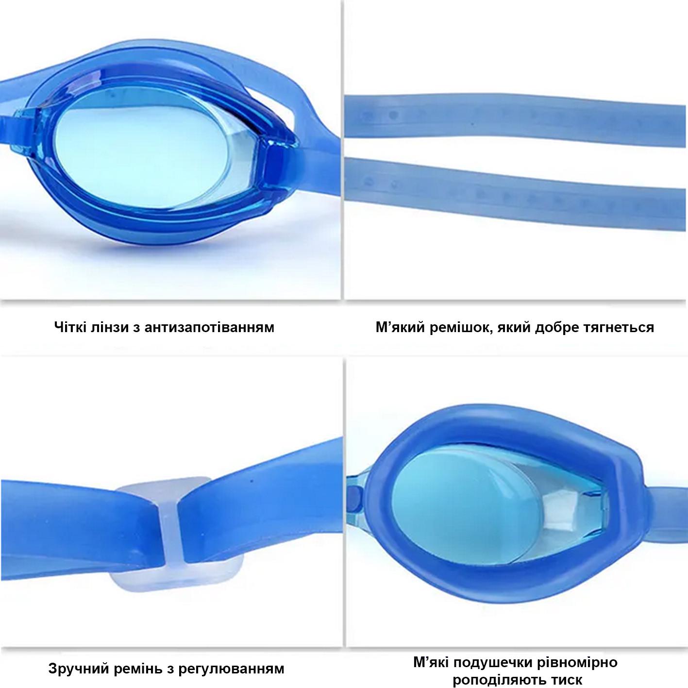 Окуляри для плавання Newt Swim Goggles NE-PL-700-B універсальні дитячі/дорослі Синій - фото 2