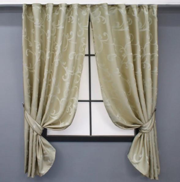 Комплект штор жаккард Allure 1,3х1,7 м 2 шт. Бежевый (1614ш 35-0272)