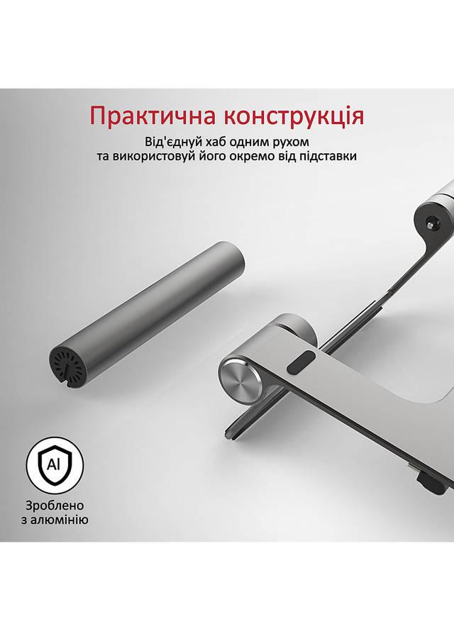 USB-C хаб 9-в-1 Promate PrimeBase-C USB-C PD/HDMI/2xUSB 3.0/RJ45/SD/MicroSD Grey - фото 2