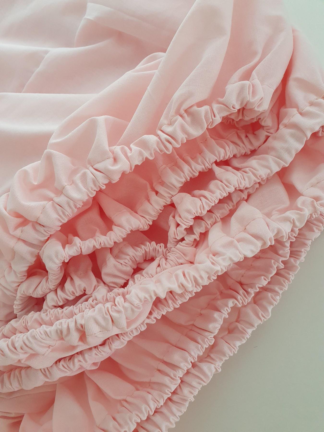 Простынь на резинке Текстилія бязь 200х220 см Пудровый (01011115) - фото 2