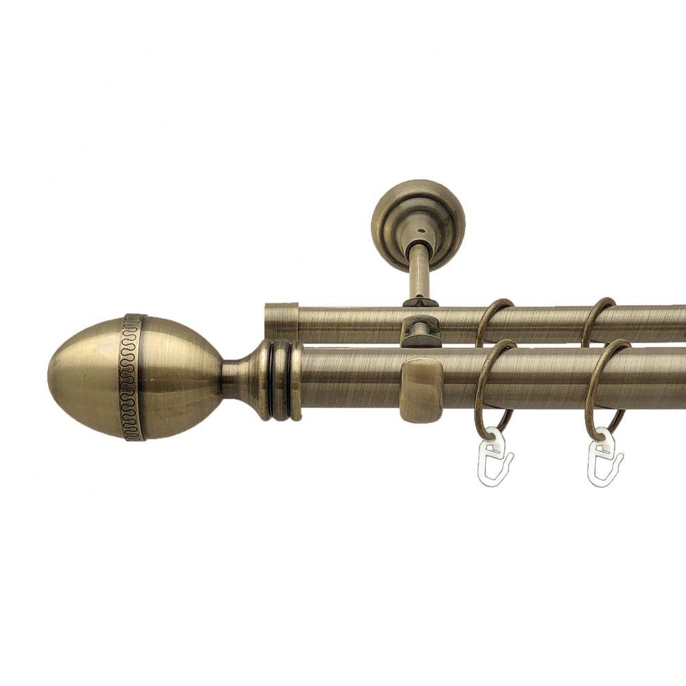 Карниз металевий Orvit Фарже двохрядний 25/16 мм 200 см Антик (11509680)