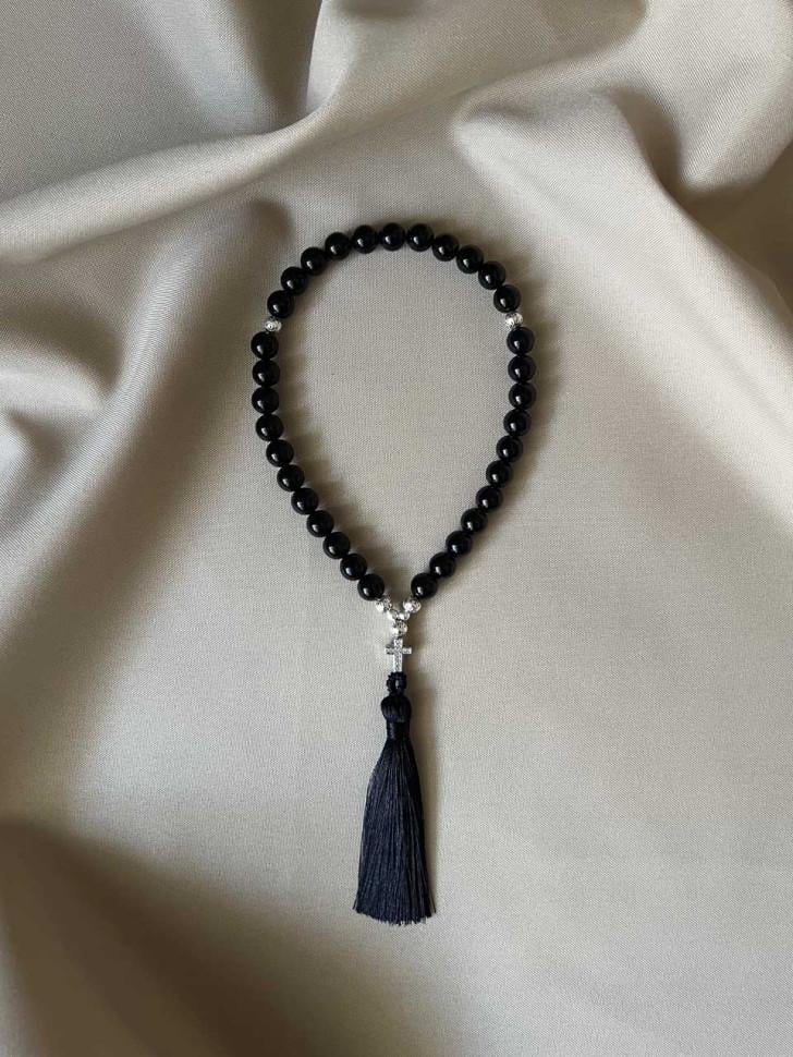 Чотки з чорного агату (5338) Чотки з чорного агату (5338)