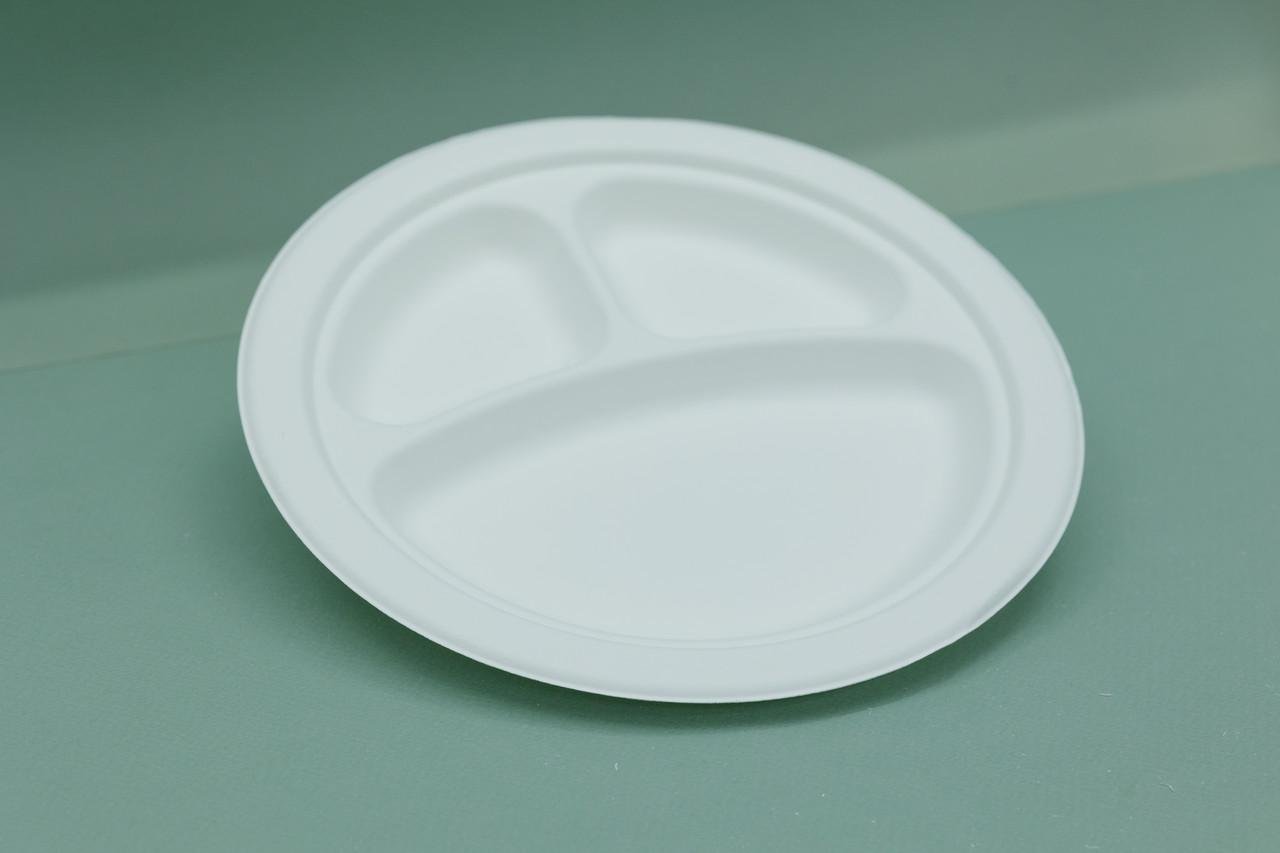 Одноразовая тарелка круглая с 3 отделениями 26 см 125 шт. - фото 4 Одноразовая тарелка круглая с 3 отделениями 26 см 125 шт. - фото 4