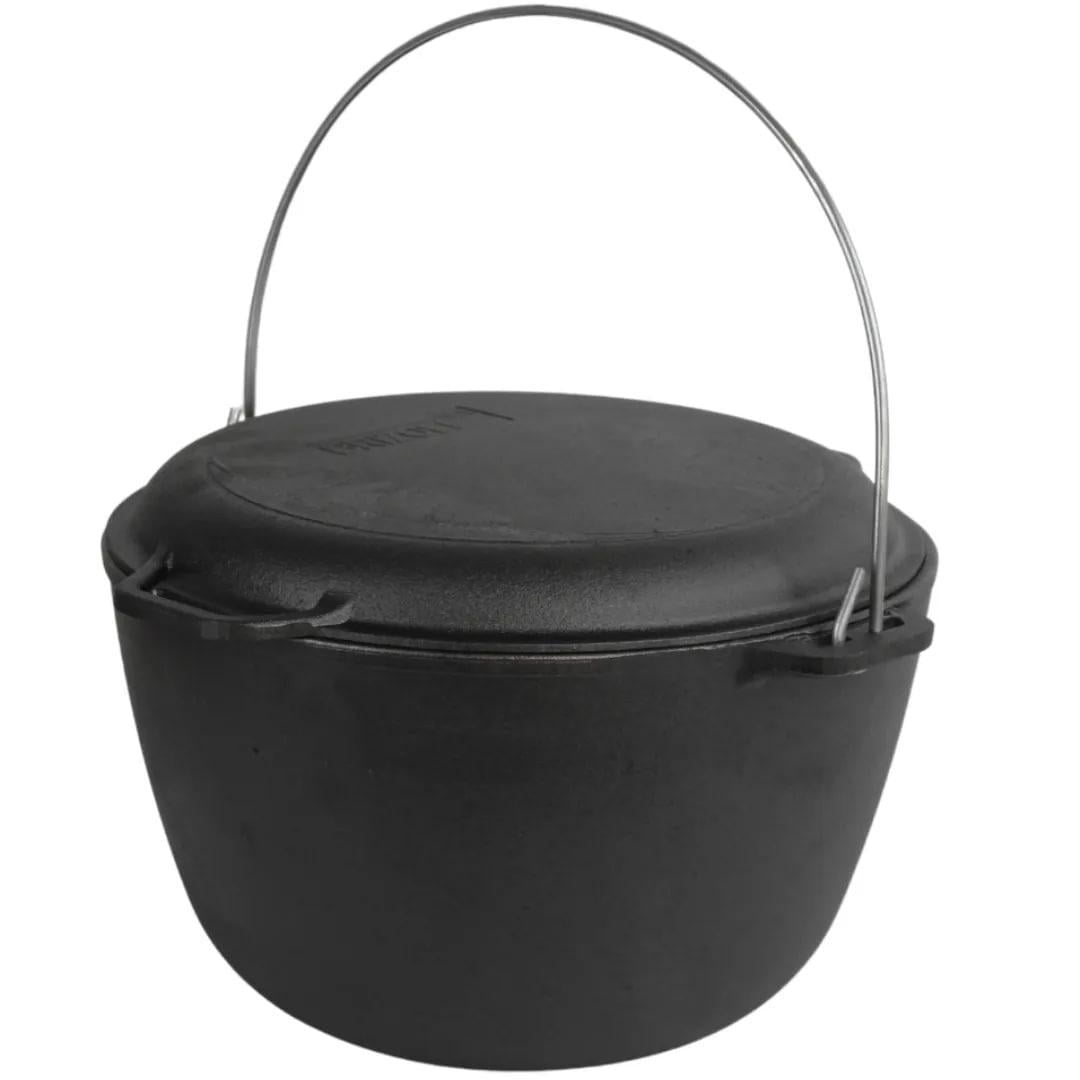 Казан Brizoll Туризм чугунный с чугунной крышкой-сковородой 10 л (KT10-2)