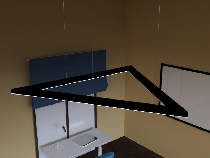 Подвесной светильник светодиодный LEDUA Дельта треугольник черный корпус/драйвер снаружи 110-240V 102W 13000 Lm 6000К 1000х1000х1000 мм (25344263) - фото 3