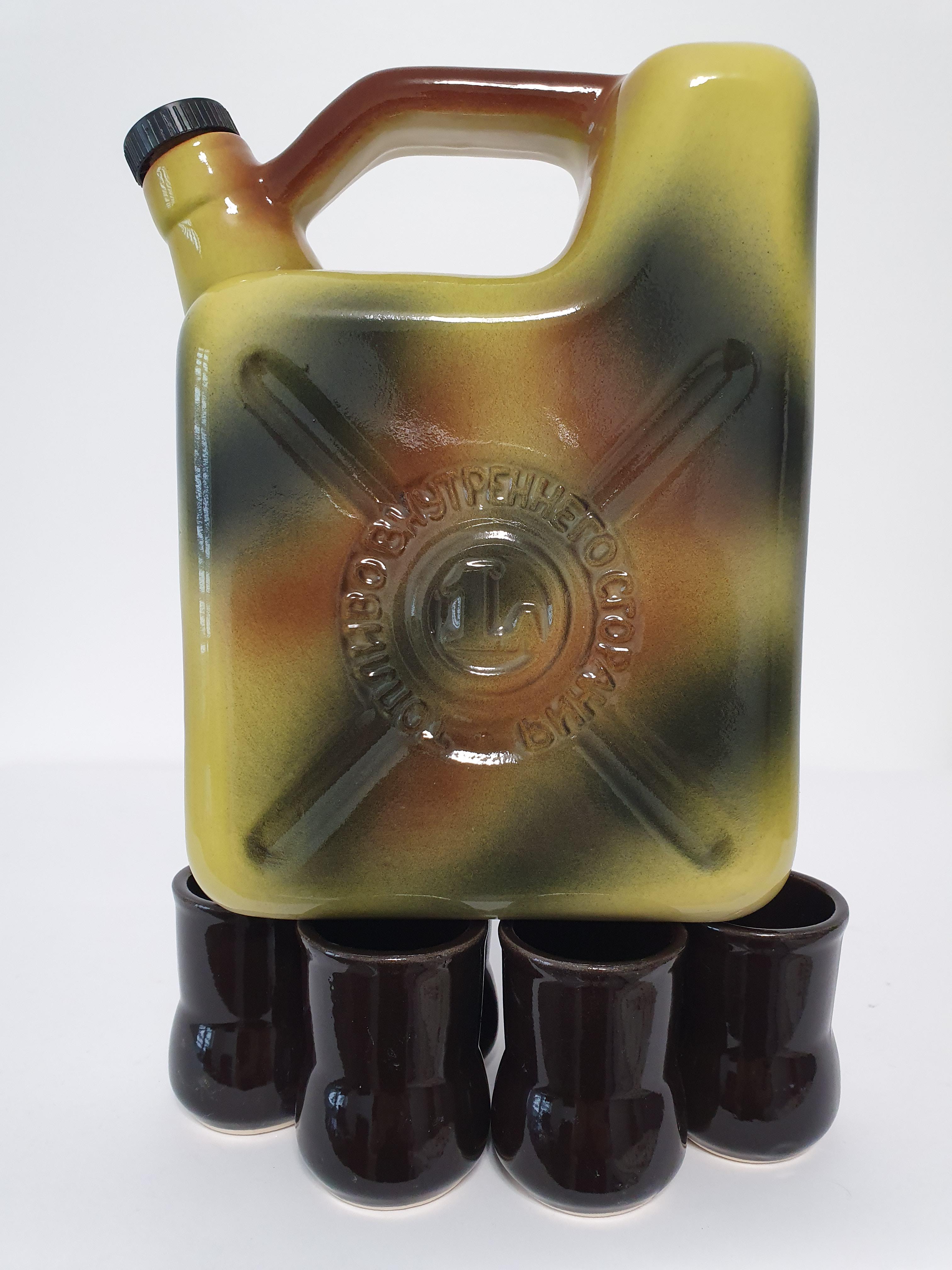 Подарочный набор для алкоголя штоф с рюмками Канистра керамика (3237)