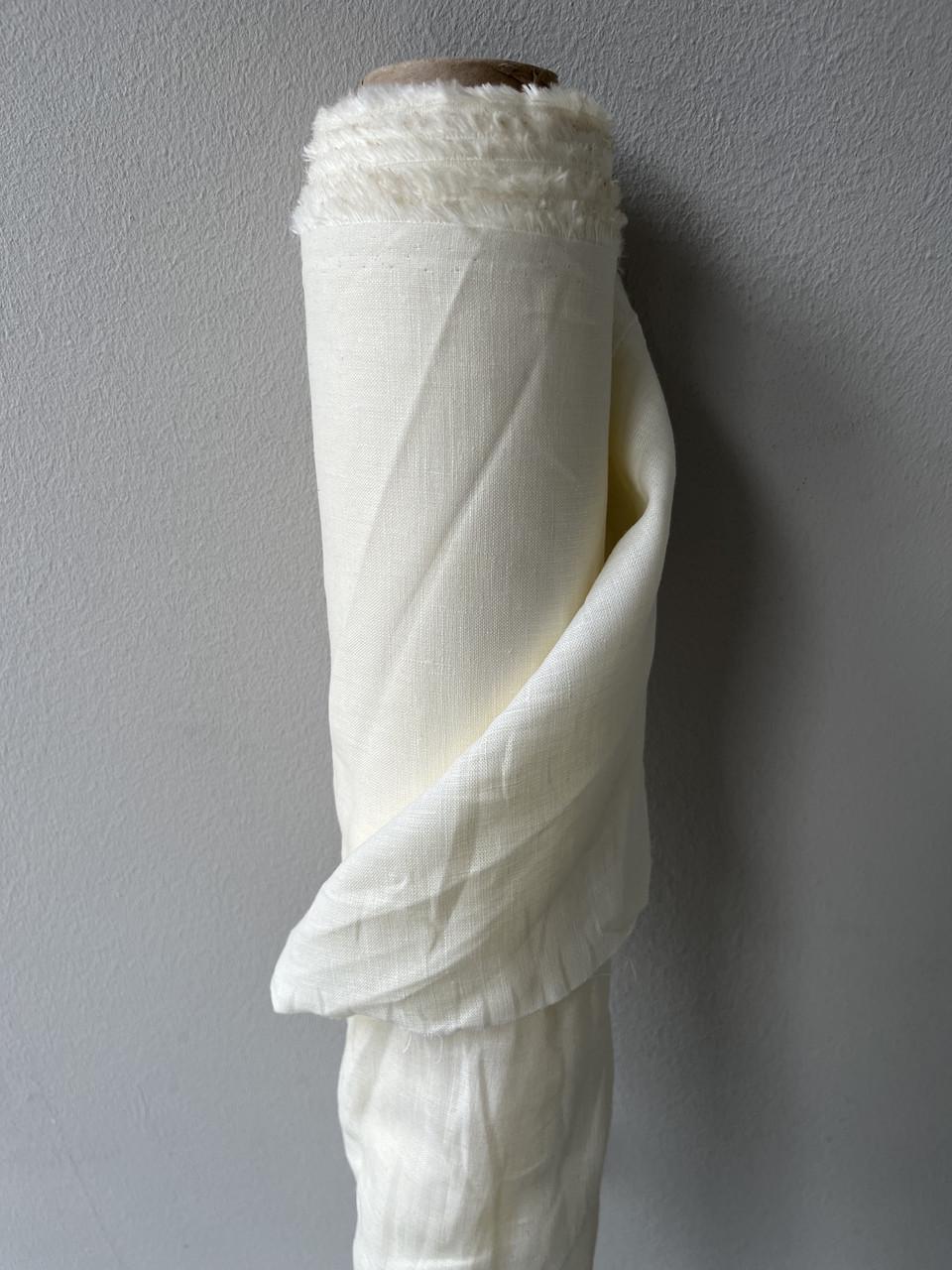 Ткань рубашечно-платьевая LINEN PLUS LINET-1403 100% лен 143 см Молочный