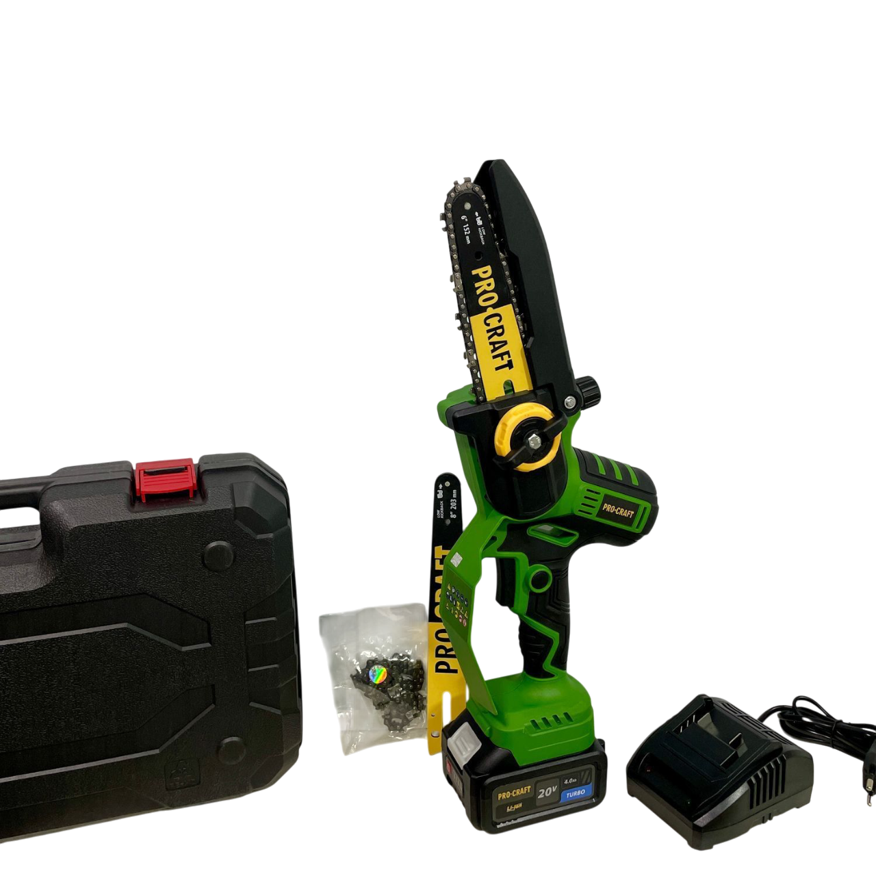 Пила ланцюгова акумуляторна ProCraft PKA32Li 20В 2 АКБ 2 шини 2 ланцюги (030037) - фото 4 Пила ланцюгова акумуляторна ProCraft PKA32Li 20В 2 АКБ 2 шини 2 ланцюги (030037) - фото 4