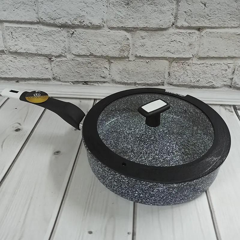 Сковорода-стільник з кришкою Edenberg EB-3324 литий алюміній з гранітним покриттям 26 см 3.2 л (EB-3324) - фото 4