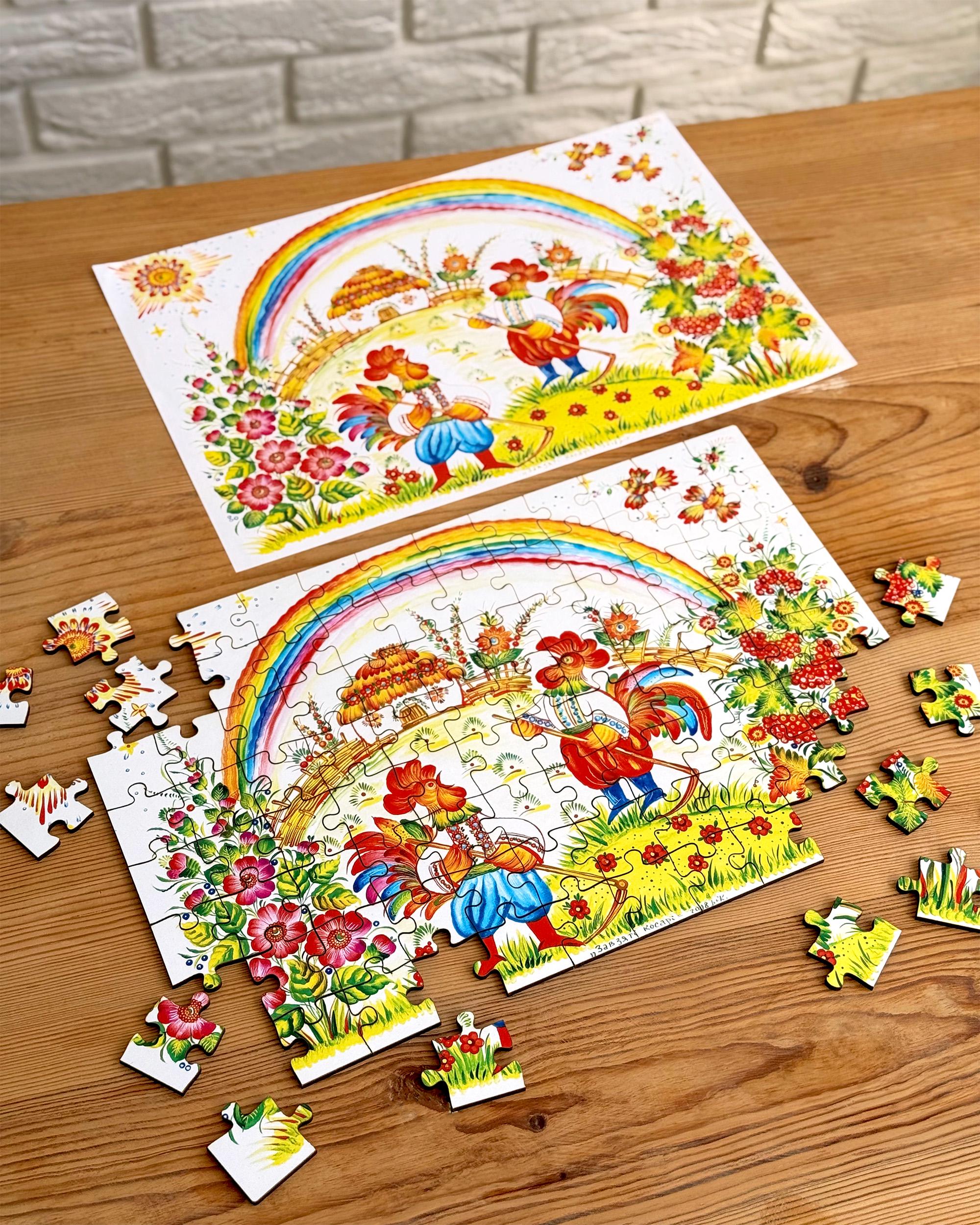 Пазл деревʼяний Завзяті косарі 96 елементів (26857092) - фото 4