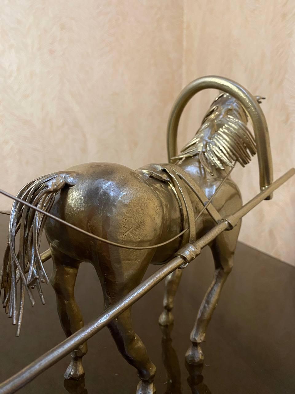 Підставка для винних пляшок Кінь на 1 шт. металева 25х14х56 см - фото 5