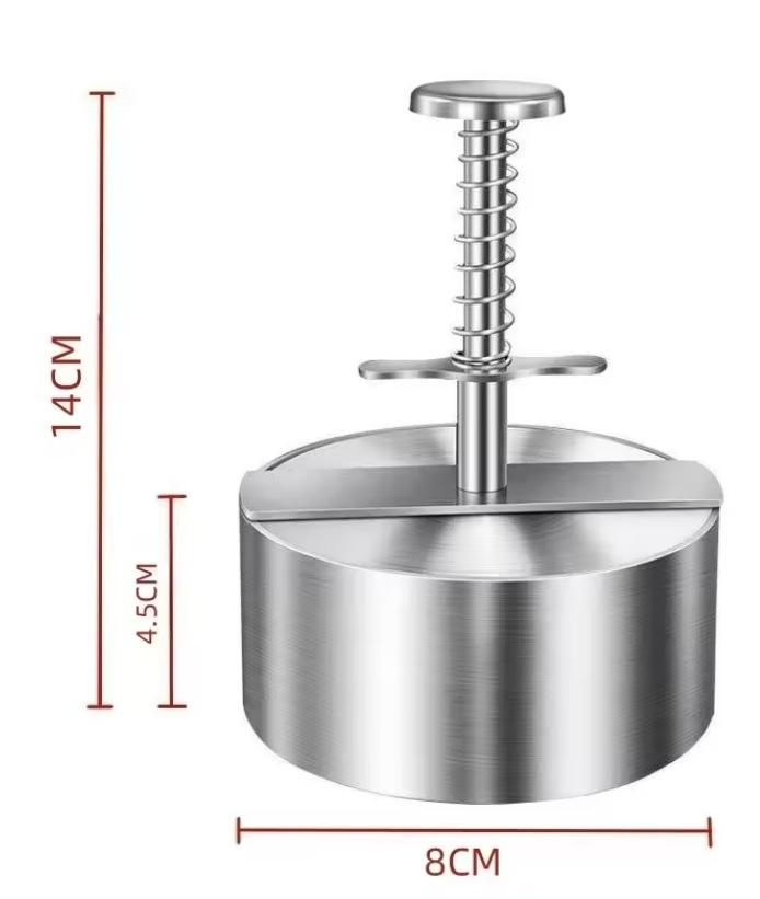Прес формувальник для котлет та бургерів із нержавіючої сталі 304 Ø8 см (BURG080) - фото 2 Прес формувальник для котлет та бургерів із нержавіючої сталі 304 Ø8 см (BURG080) - фото 2