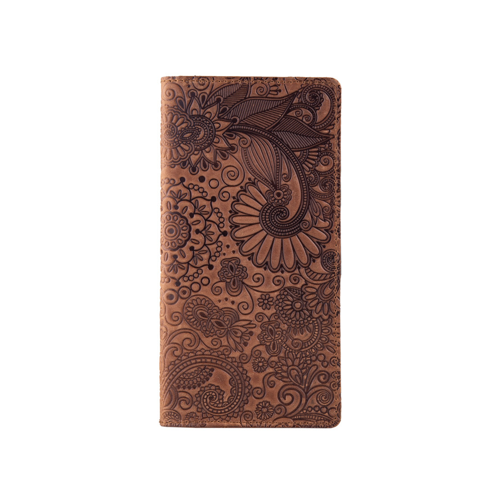 Кошелек Mehendi Art из матовой натуральной кожи на 14 карт Темно-рыжий (WP-02-S19-1235-T005)
