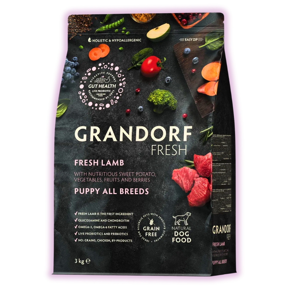 Корм для цуценят сухий Grandorf Fresh ягня з бататом для цуценят усіх порід 3 кг (91803)
