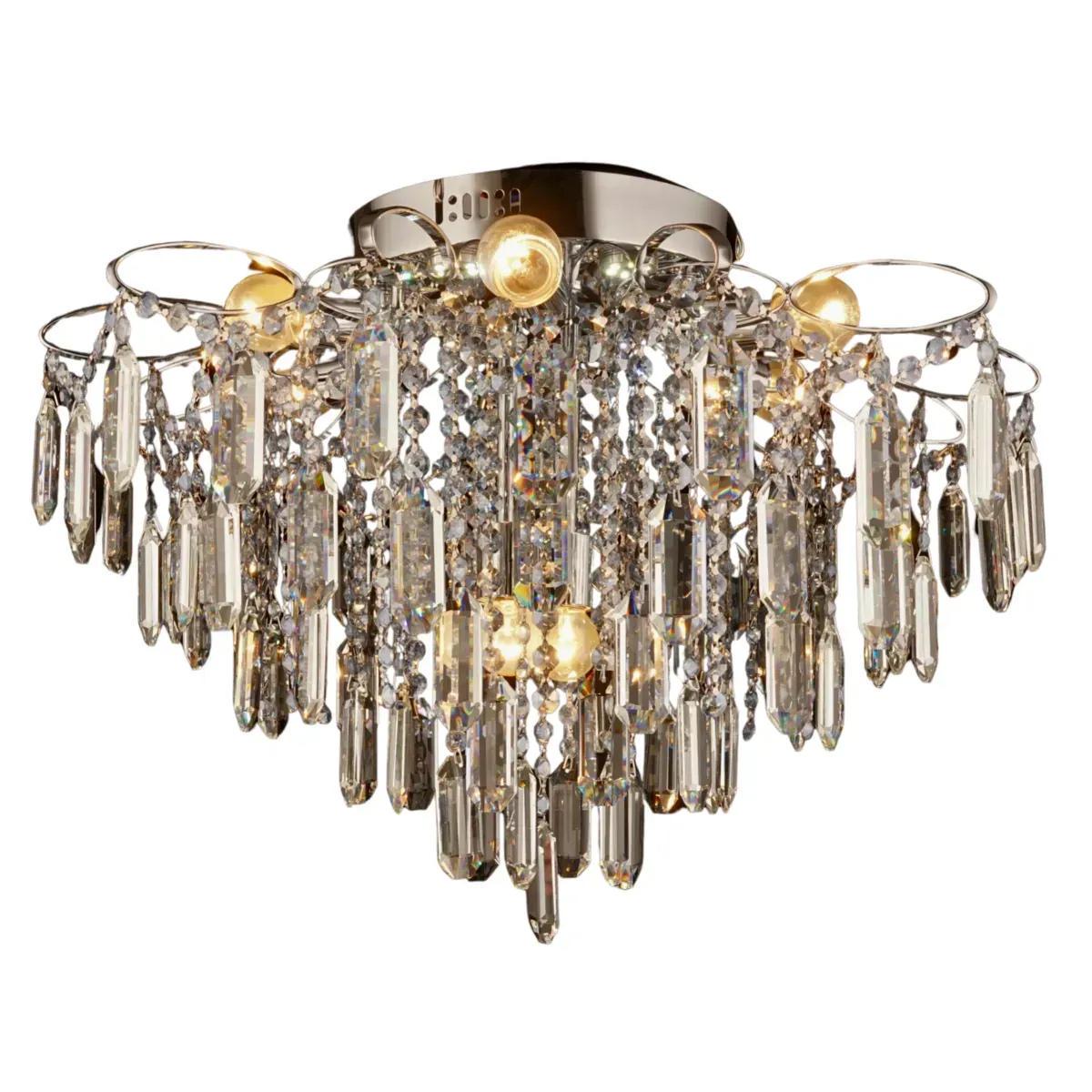 Люстра потолочная хрустальная Sirius под четыре лампы Е27 и встроенными LED лампами IP20 Е1829/4+4 (28687647)