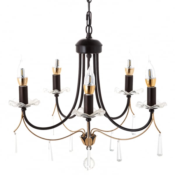 Люстра подвесная Flora винтажная на 5 ламп Черный (FN007/5) - фото 2