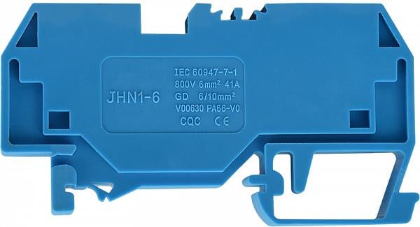Клема пружинна набірна АСКО-Укрем JHN1-6 41А 6 мм2 х 75х8х32,5 мм Синій (A0130010063)