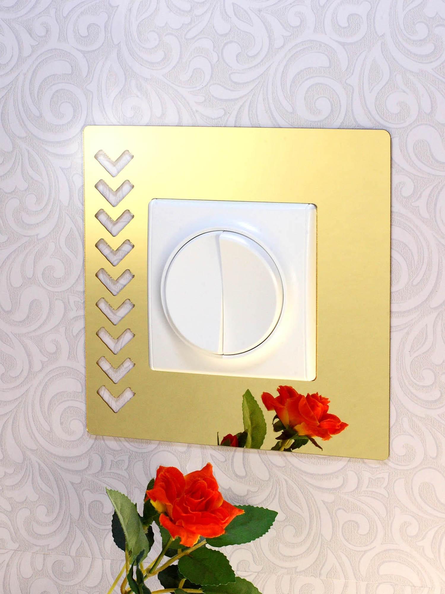 Наклейка интерьерная зеркальная №16 на стену 1 шт. Золотой (21994144)