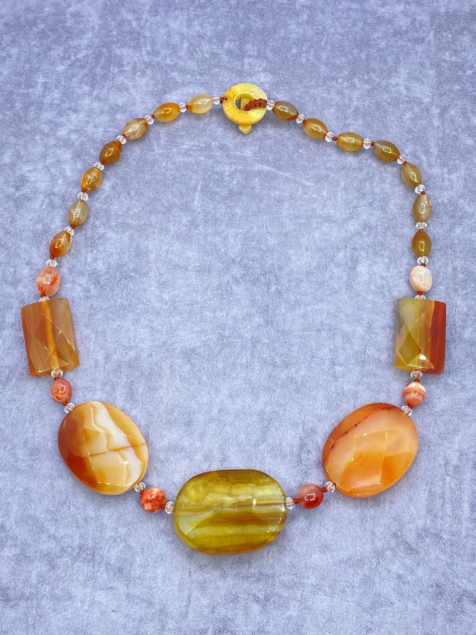 Бусы яшма 51 см Разноцветный (9929)