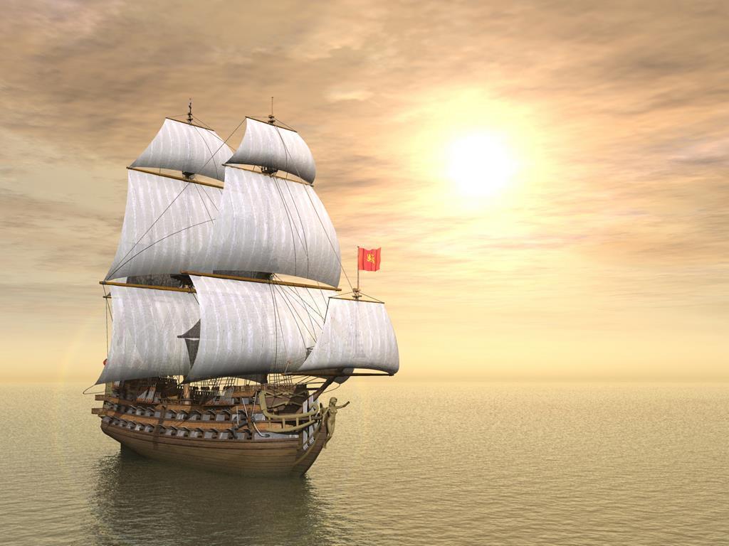 Картина на полотні Вітрильник на заході 40x30 см (R132)