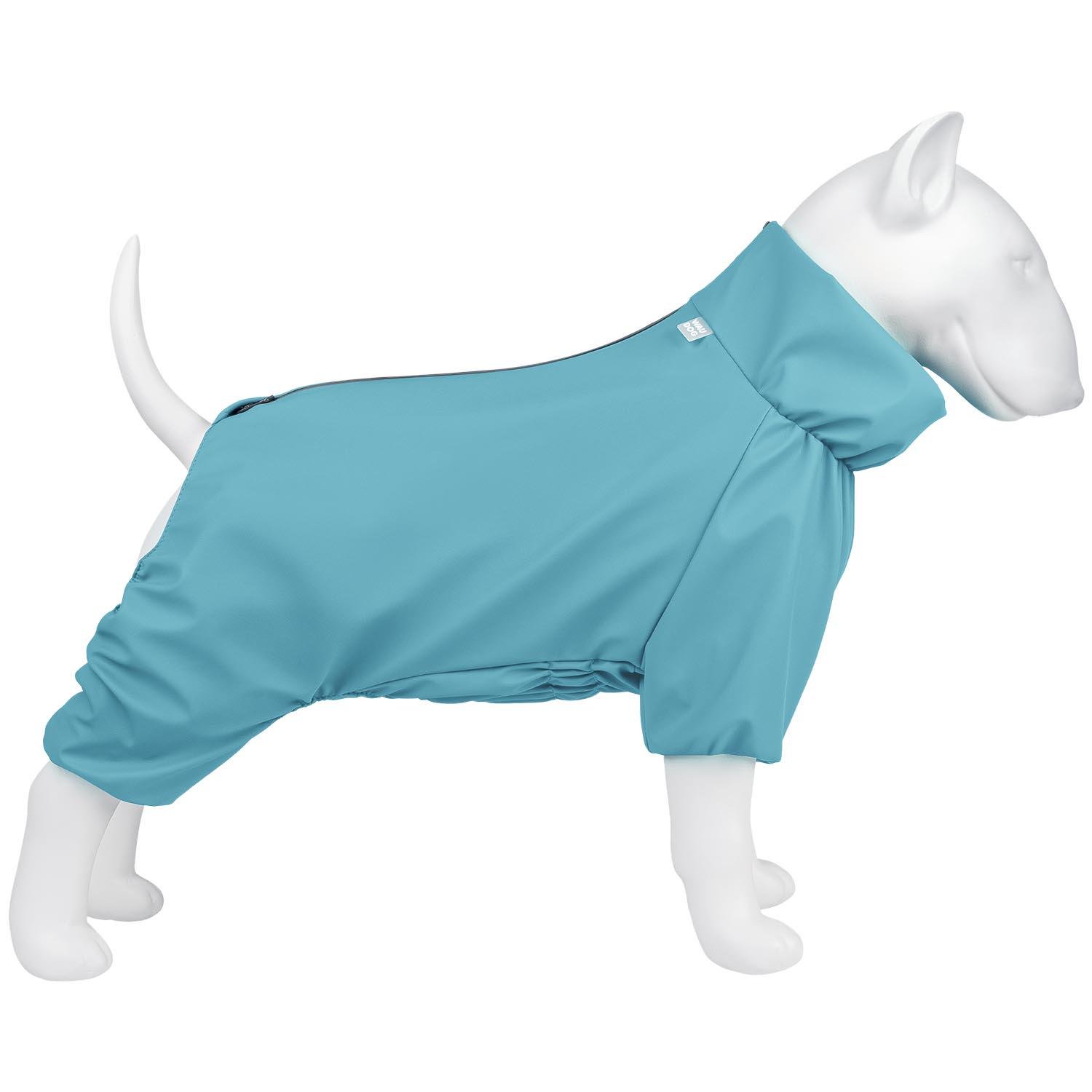 Дождевик для собак Waudog Clothes водонепроницаемый XS30 Голубой (19822)