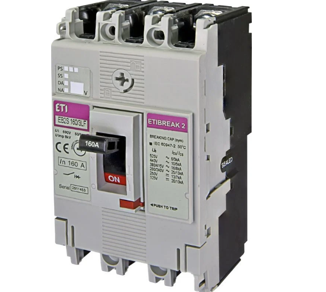 Автоматический выключатель ETI EB2S 160/3LF 160A, 16kA, F/F, 3P