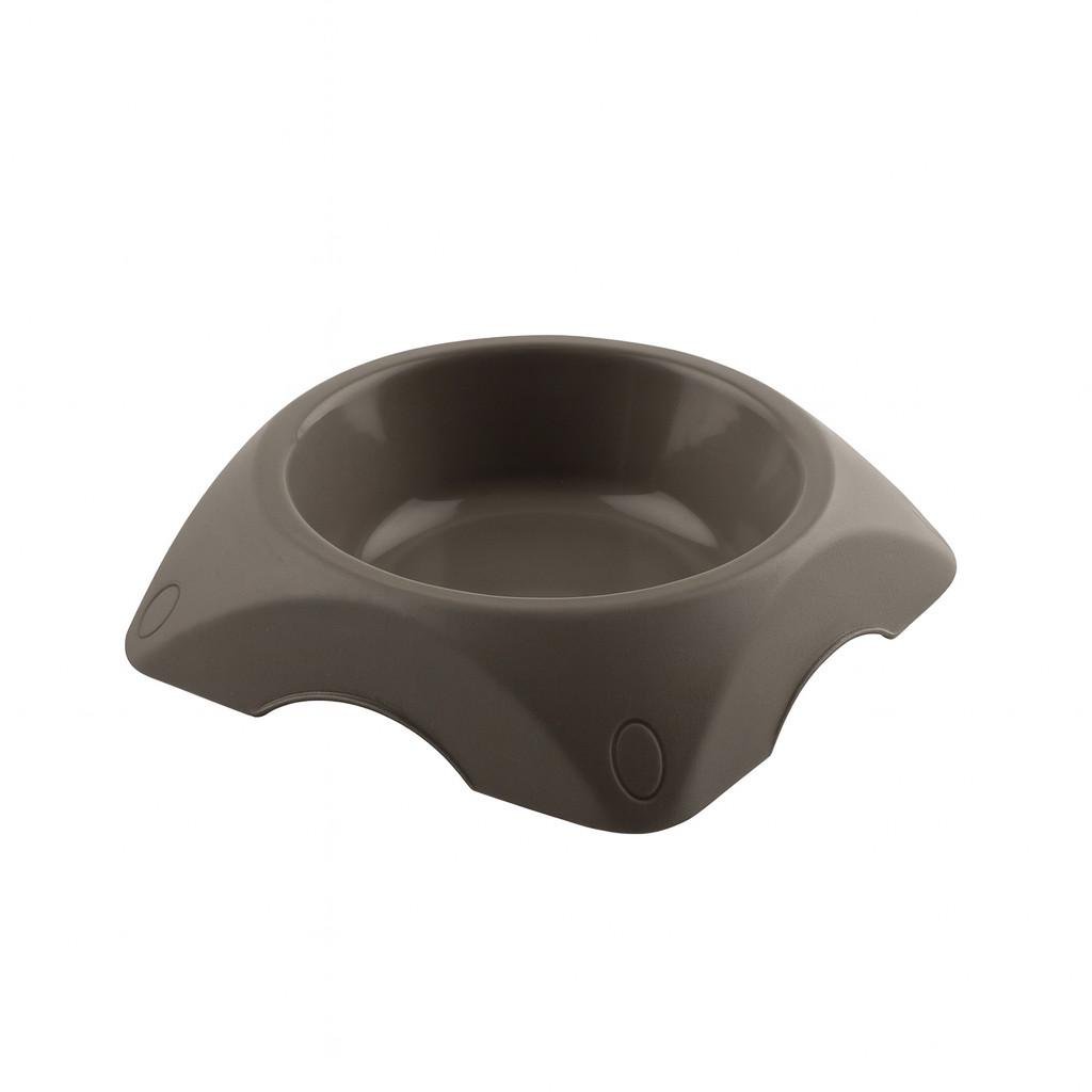 Миска для корму пластикова 19,4x19,4x4,7 см 0,6 л Коричневий (4036)