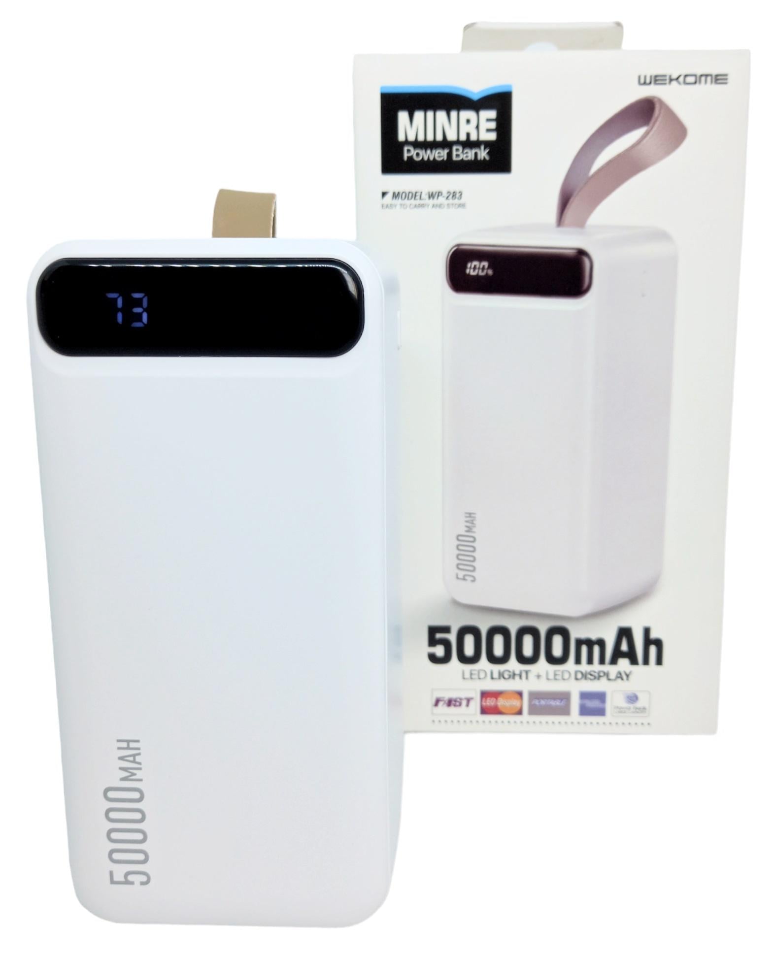 Повебанк 50000 mAh 22,5 W Wekome Minre WP-283 с быстрой зарядкой