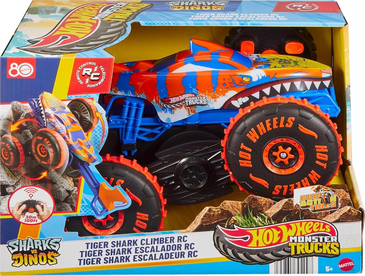 Радиоуправляемая машинка-внедорожник Hot Wheels Monster Trucks Tiger Shark Climber 1:15 (JFR39)