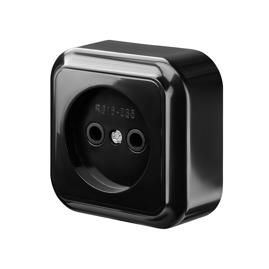Розетка одноместная MARSHEL MAGLEV RO16-235 Black (RO16-235 Black)